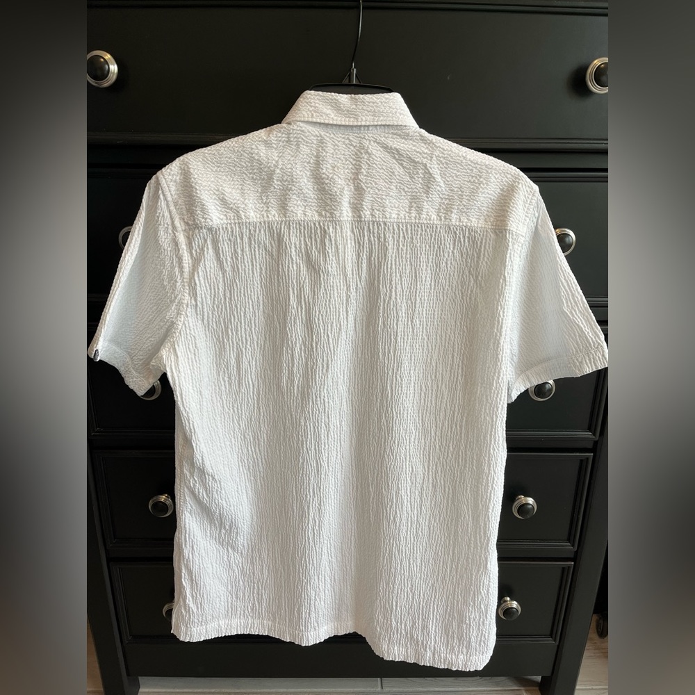 Robert Graham white textured shirt sleeve button down - Picture 2 of 9